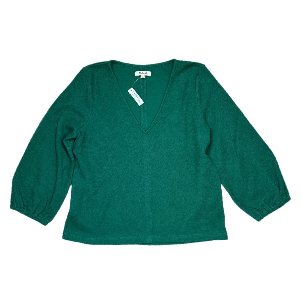 Madewell Full Sleeve Top Bubble Sleeve Top Blouse Green Size Small